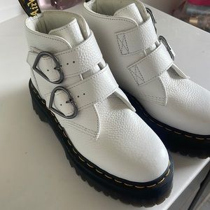 White Dr.Martens Devon Heart boot size 8